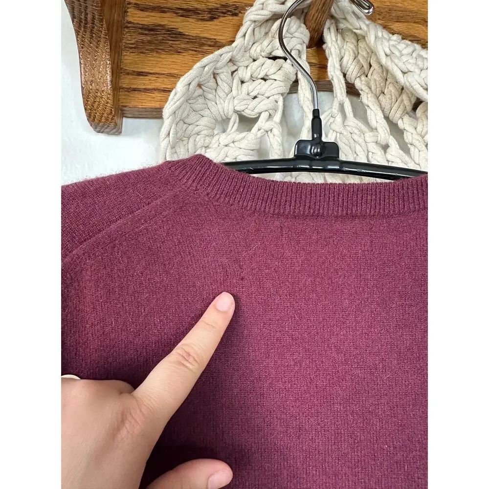 Naadam Cashmere Crew Neck Sweater Size Small Wine